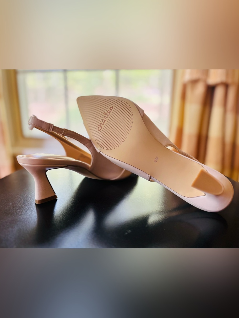 Charles By Charles David Cream Knot-Front Pointed Slingback Kitten Heels - Picture 10 of 13